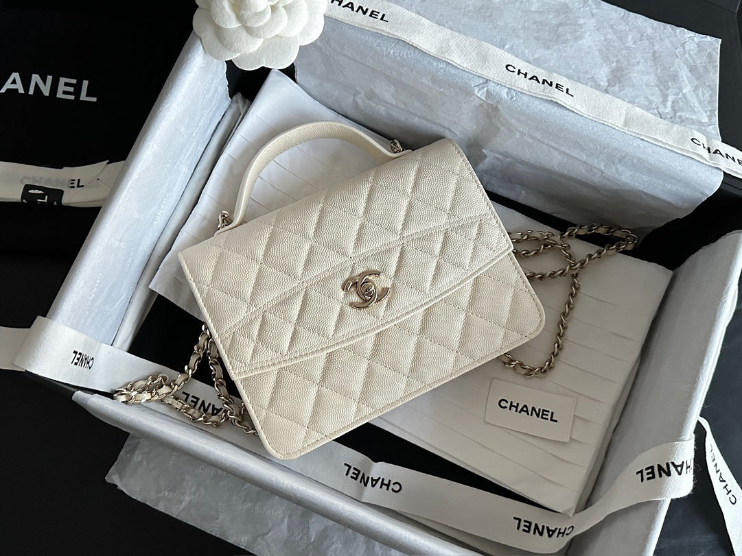Chanel 25C Mini Backpack | Cream & Champagne Gold | France Hass Original Caviar-grained Calfskin | ZP-Grade Champagne Gold Hardware | Exclusive Release
