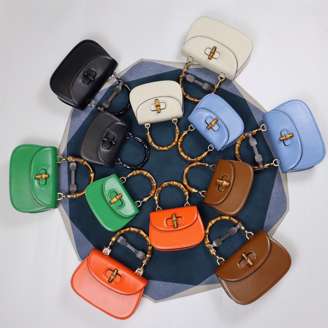 Gucci 100th Anniversary Bamboo Bag | Double Adjustable Straps, Premium Leather, 21x15x7cm