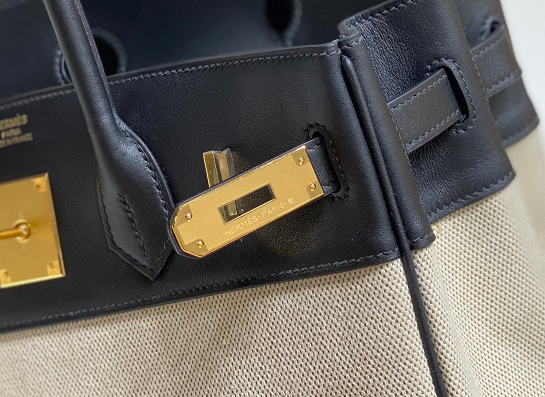 Hermès Birkin 30cm Vintage Revival Tote | Swift Leather & Canvas Hybrid with Steel Hardware & Beeswax Stitching