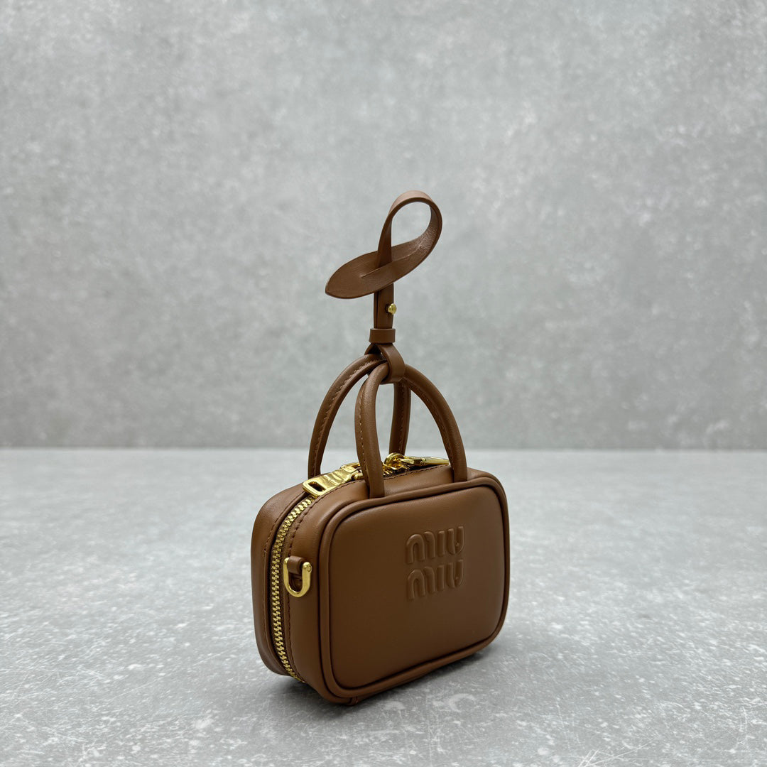 Brown MIU MI Style Mini Vanity Bag - Multiway Crossbody Belt Bag for Summer Layering