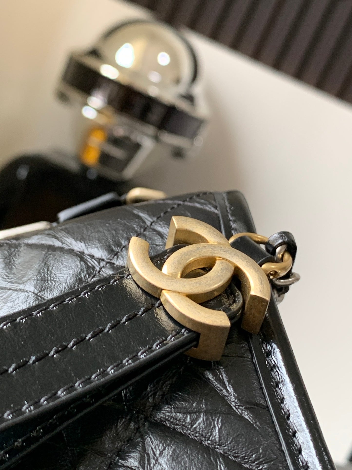CHANEL GABRIELLE Medium Hobo Bag | Crumpled Calfskin Vintage Chain Bag | 26cm Adjustable Shoulder Crossbody