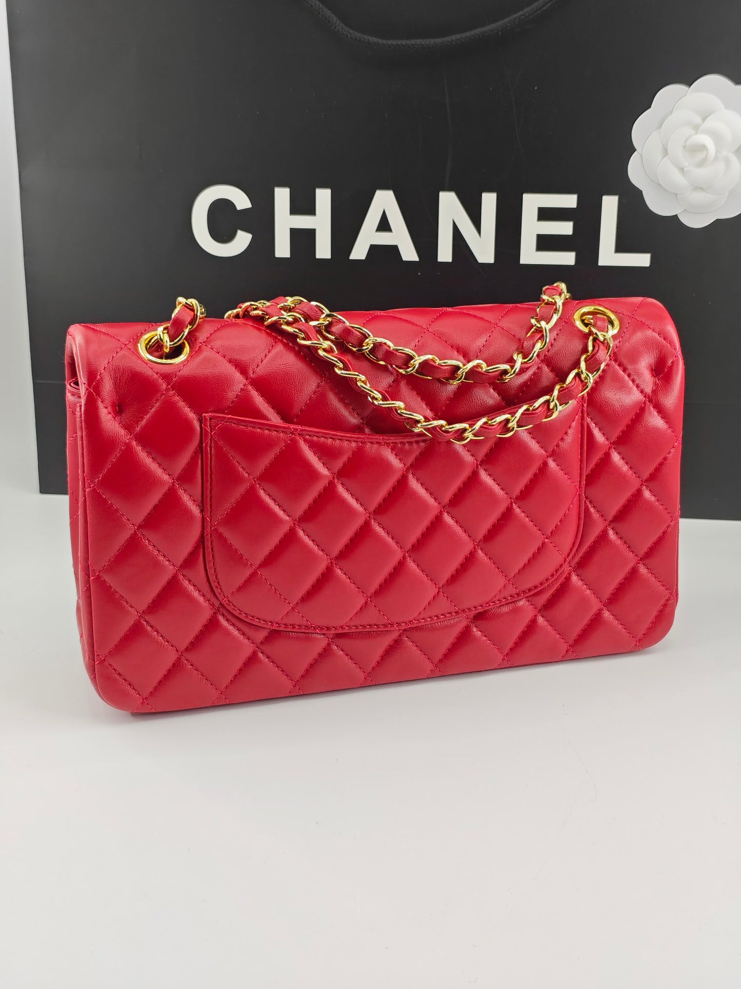 Chanel Classic CF1112 Handbag Genuine Imported Lambskin with Chip & Stamp 24K Gold Plated Hardware Anti-Fade Custom Luxury Red Gold Buckle