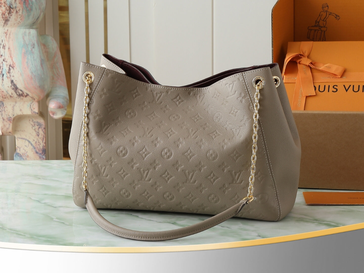 Anytime Medium Bag | 1988 Omenade Archive Re-edition | Monogram Emeinte Leather with Detachable L-Lock 42×27×14cm