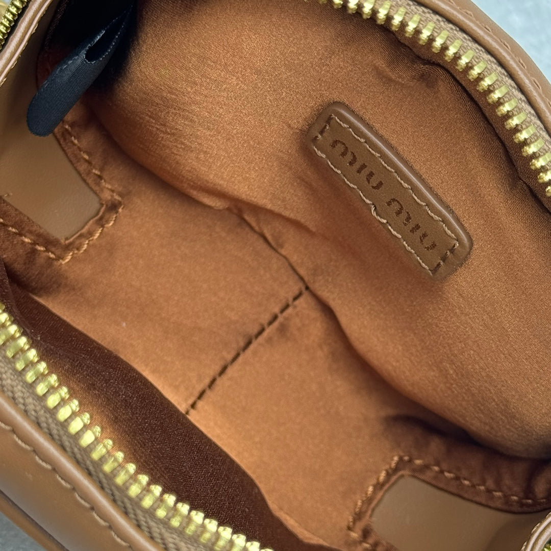 Brown MIU MI Style Mini Vanity Bag - Multiway Crossbody Belt Bag for Summer Layering