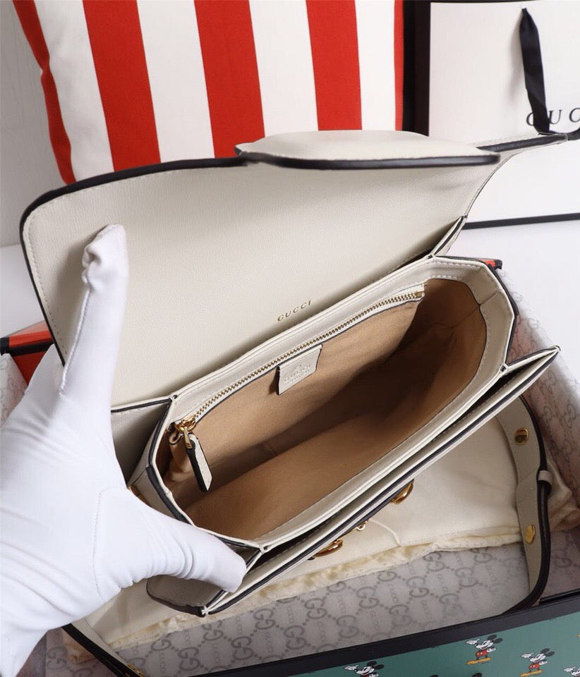 Gucci 1955 Vintage Saddle Bag - Natural Grain Leather, Timeless 25x18x8cm Design