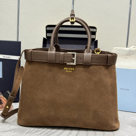 🎉 New Large Tote Bag - Premium Suede & Lambskin Women's Handbag | Detachable Adjustable Strap + Extra Band | 38cm Minimalist Shoulder Bag