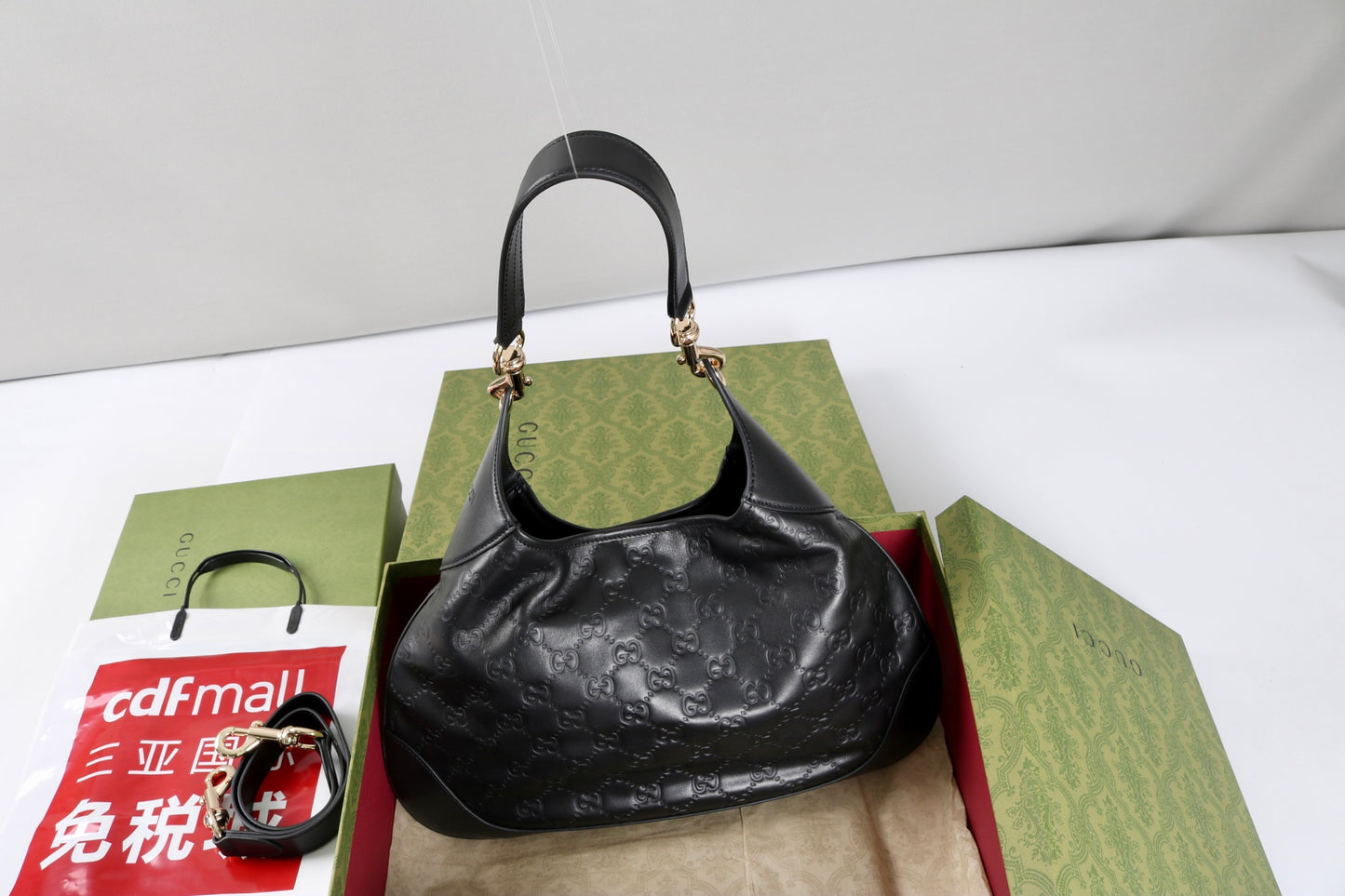 Gucci Body Double Lock Vintage Shoulder Bag｜Ankara Red GG Embossed Leather, 1950s Archival Design