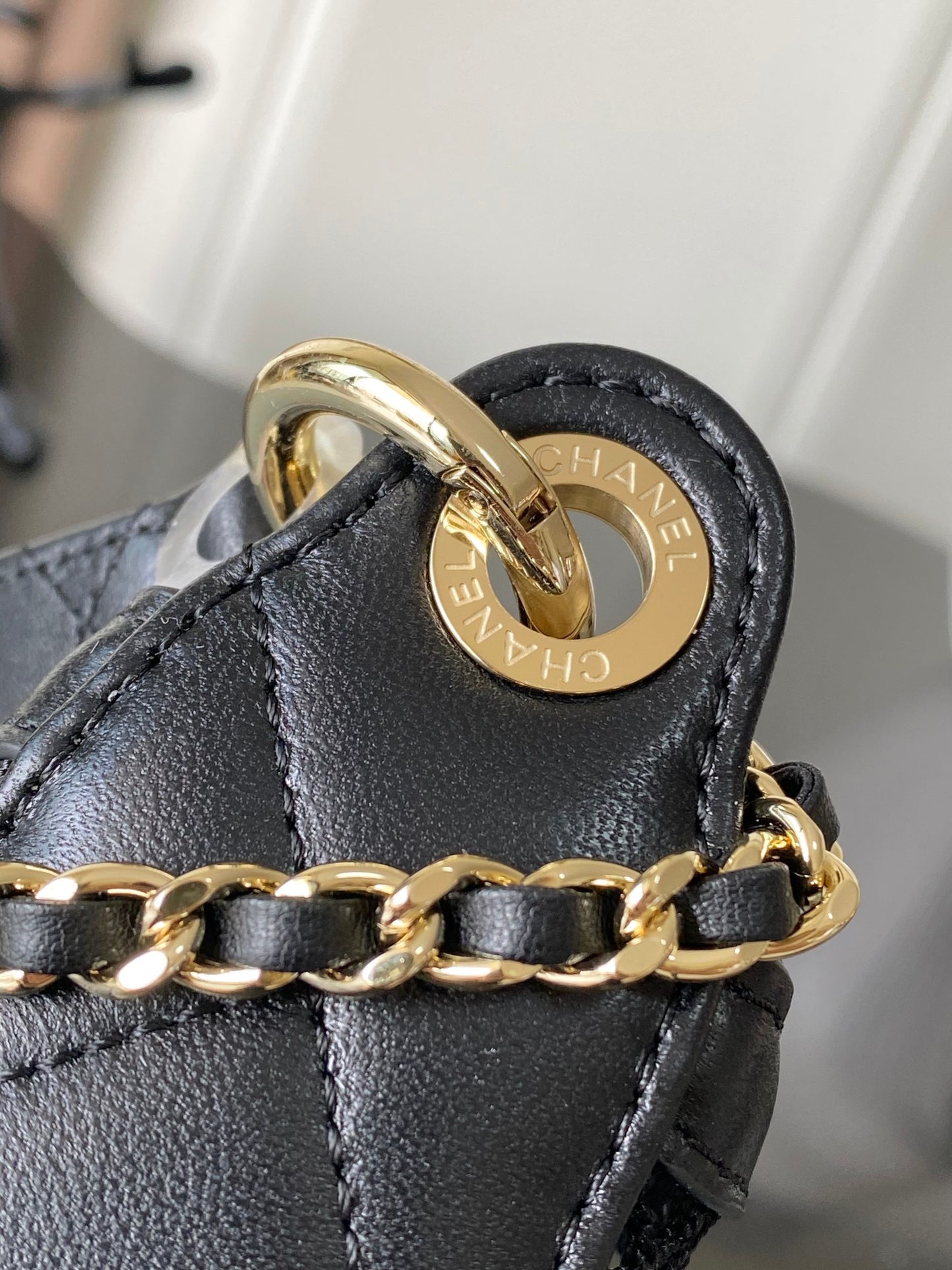 CHANEL 25s Half-Moon Bag - Mesh & Lambskin Light Gold Shoulder Bag, 15*22*6cm, Luxury Crossbody
