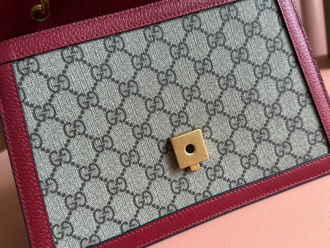 Gucci Queen Margaret Small Tote - 1970s Bee Crystal Clasp with GG Canvas & Suede Microfiber