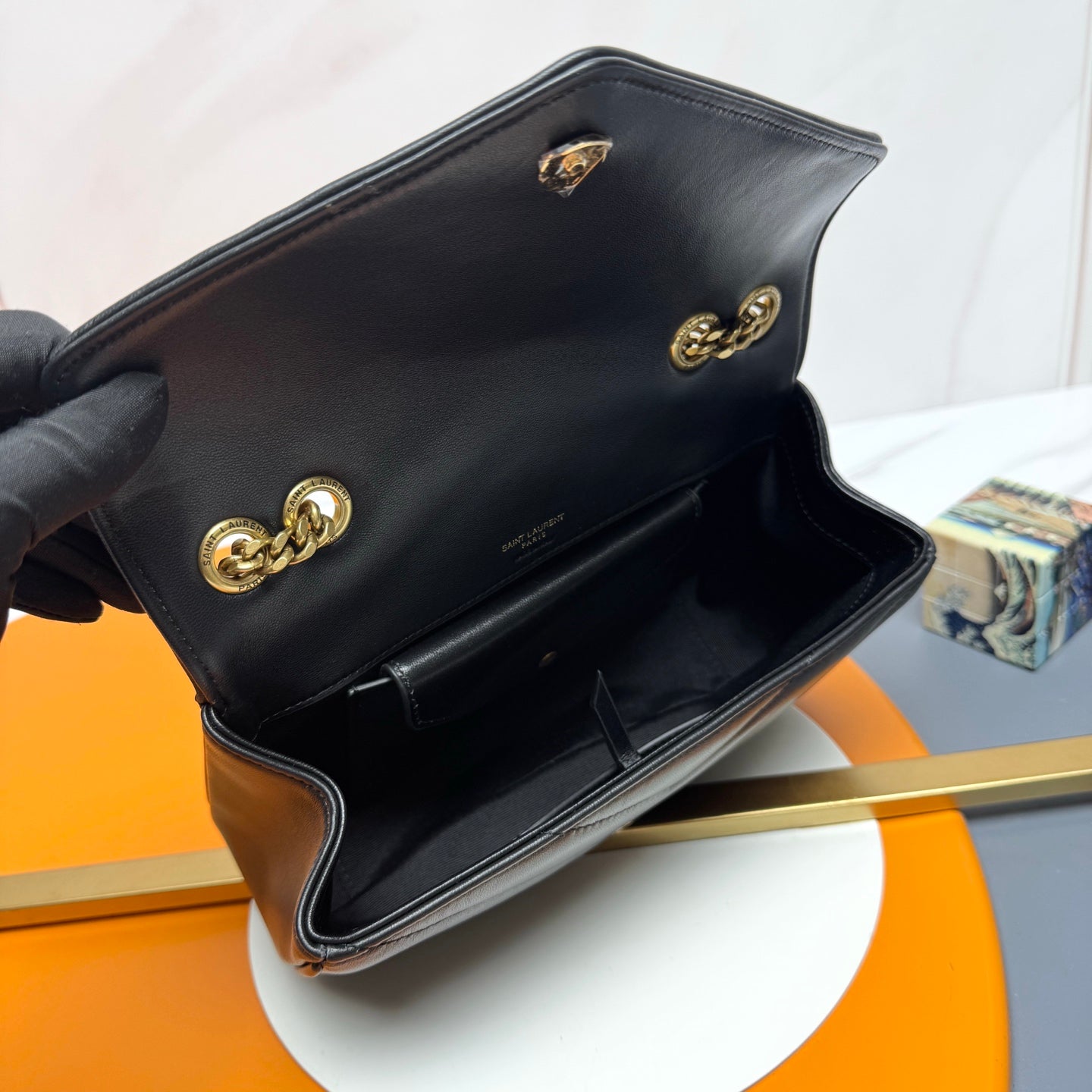 Yves Saint Laurent LouLou Small Quilted Lambskin Chain Bag in Noir - Spring 2023 Edition