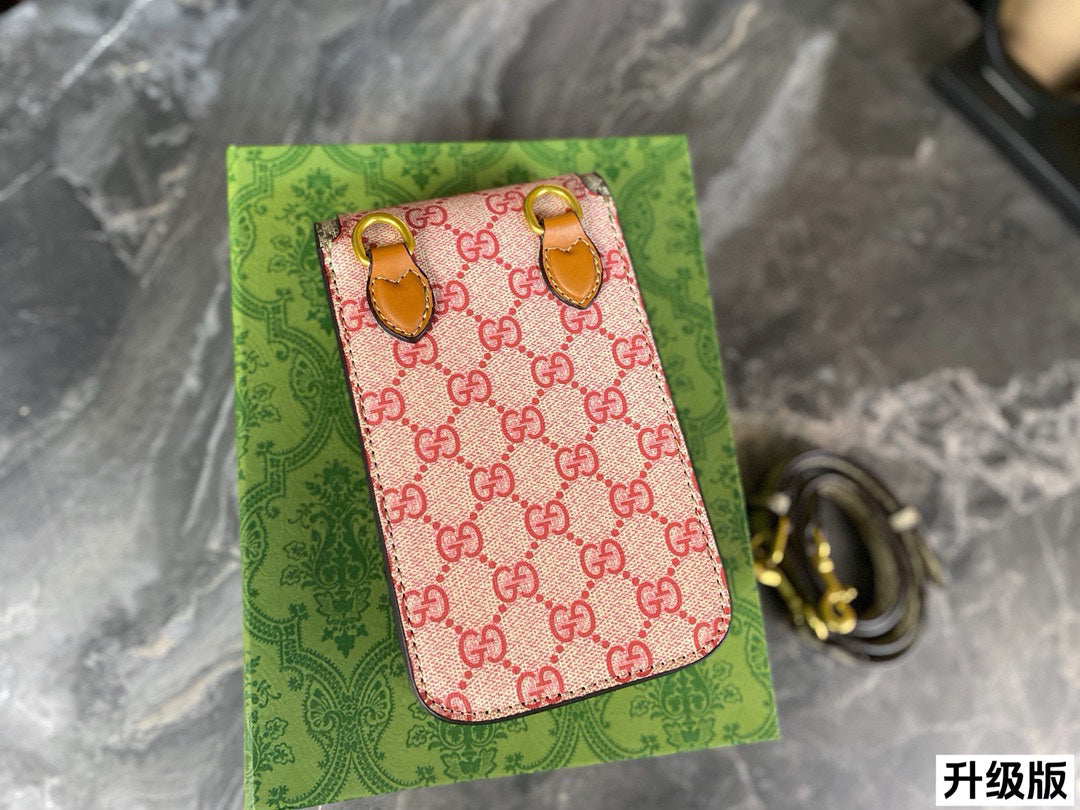 GUCCI Mini Shoulder Phone Bag｜10.5×17cm Crossbody｜Trendy Streetwear｜Celebrity Style