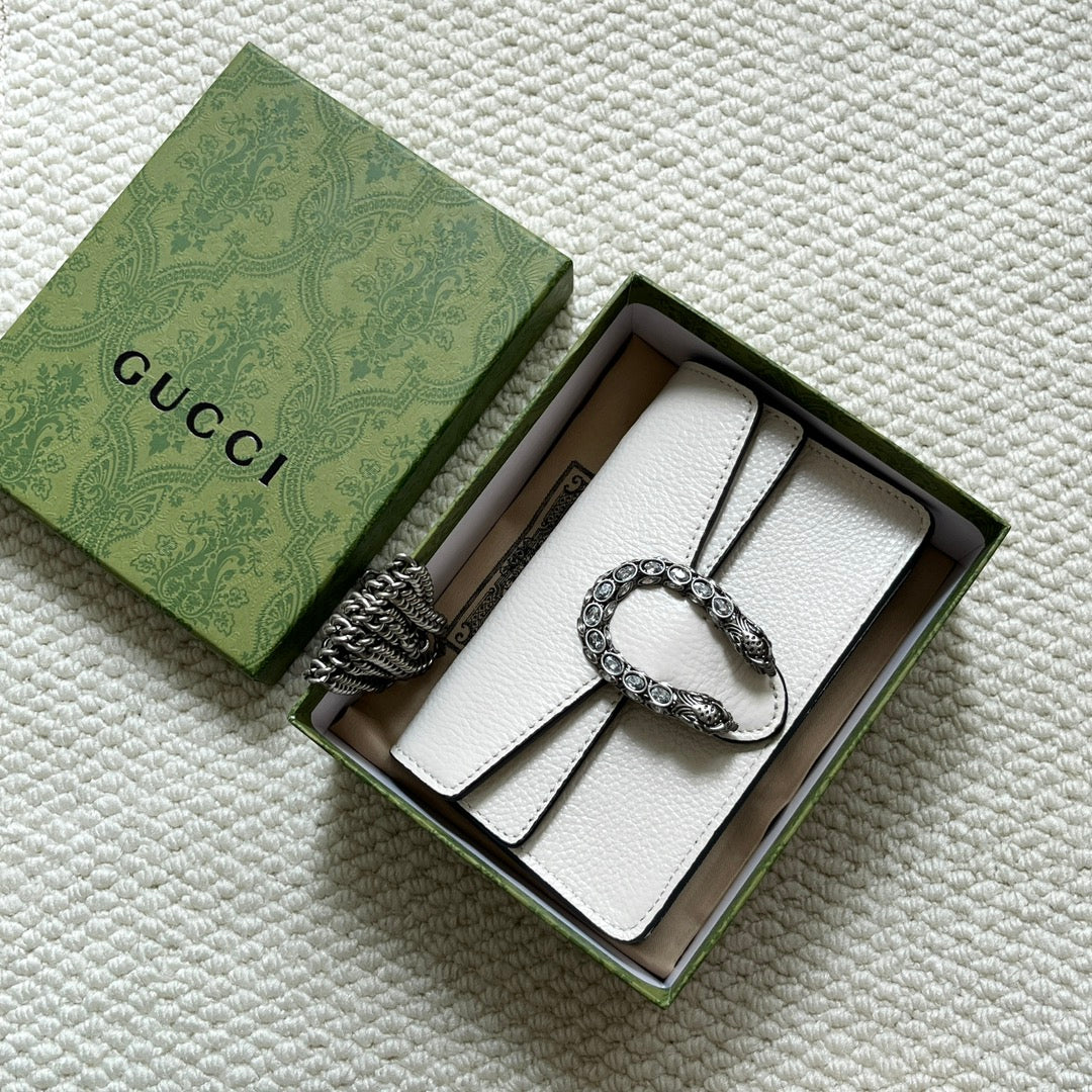 Gucci Dionysus Mini Bag – 16.5x10cm Cream White Calfskin, Tiger Buckle, Entry-Level Chic Bomb