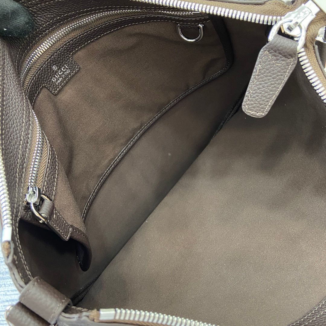 Gucci Body Double Lock Shoulder Bag FW2024 | Brown Pebbled Leather | Sabato De Sarno Archival Revival 40x31x3cm