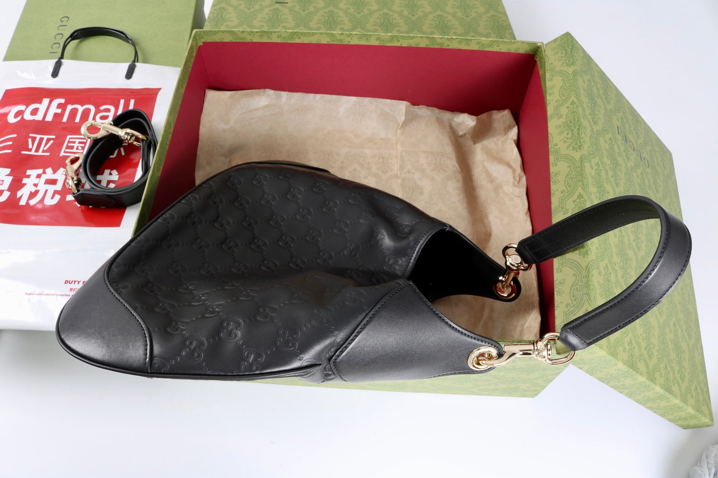 Gucci Body Double Lock Vintage Shoulder Bag｜Ankara Red GG Embossed Leather, 1950s Archival Design