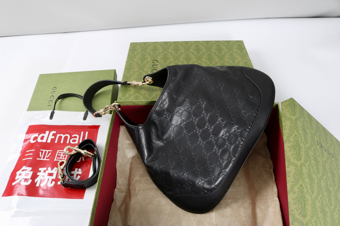 Gucci Body Double Lock Vintage Shoulder Bag｜Ankara Red GG Embossed Leather, 1950s Archival Design