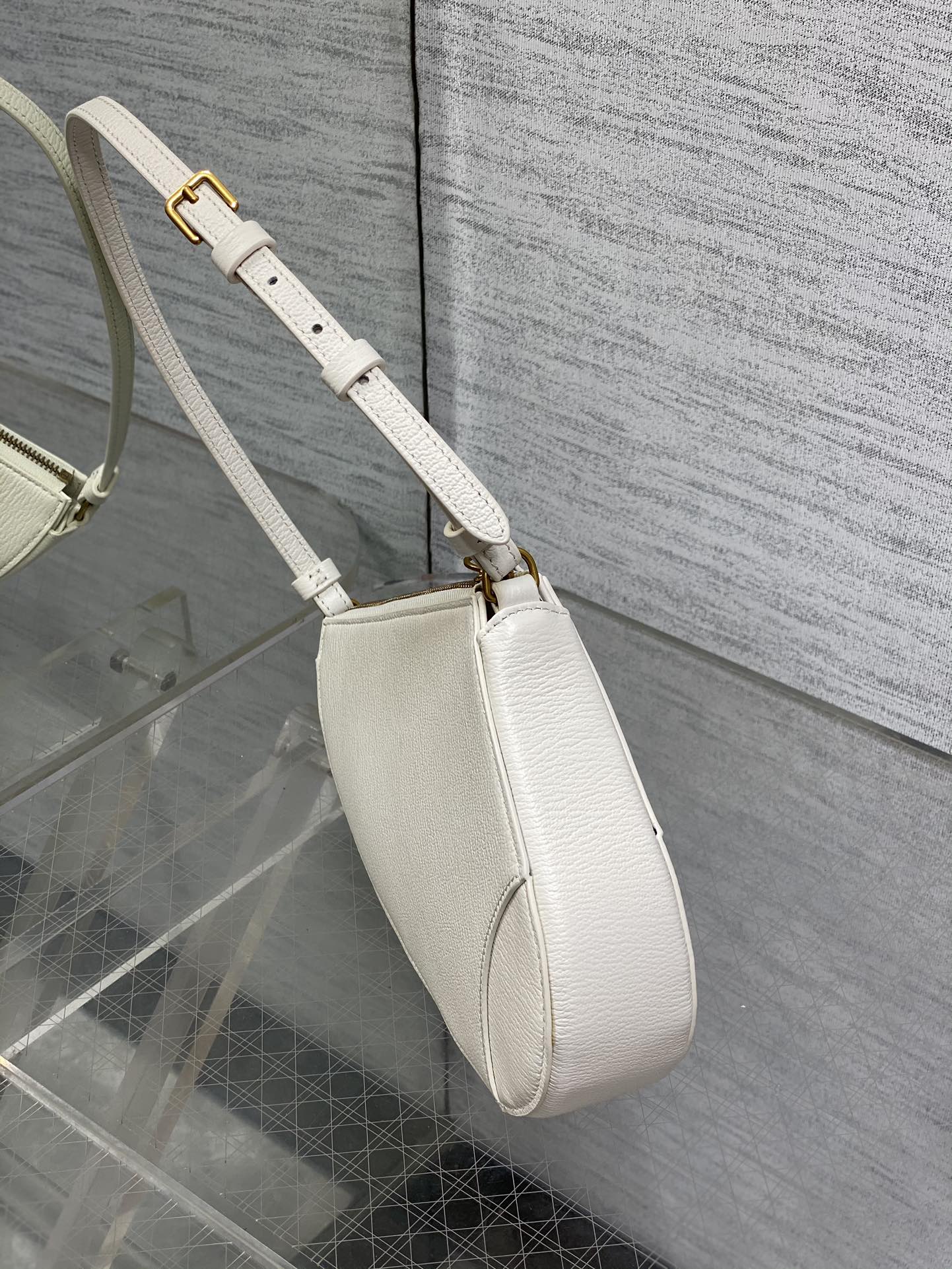 Dior 2024 SS Saddle Bag Underarm | Goatskin Mini Shoulder Bag | Signature Letter Hardware