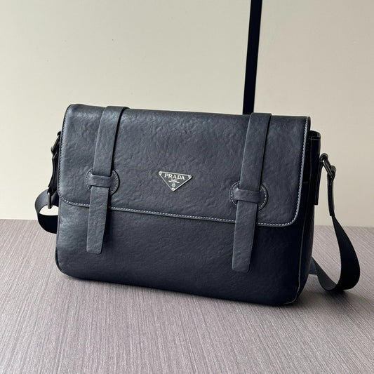 🔥 2024 Luxury Crossbody Bag - Italian Vegetable-Tanned Leather + Antique Brass Hardware | Multi-Pocket Organizer | 33cm Men's Travel Bag