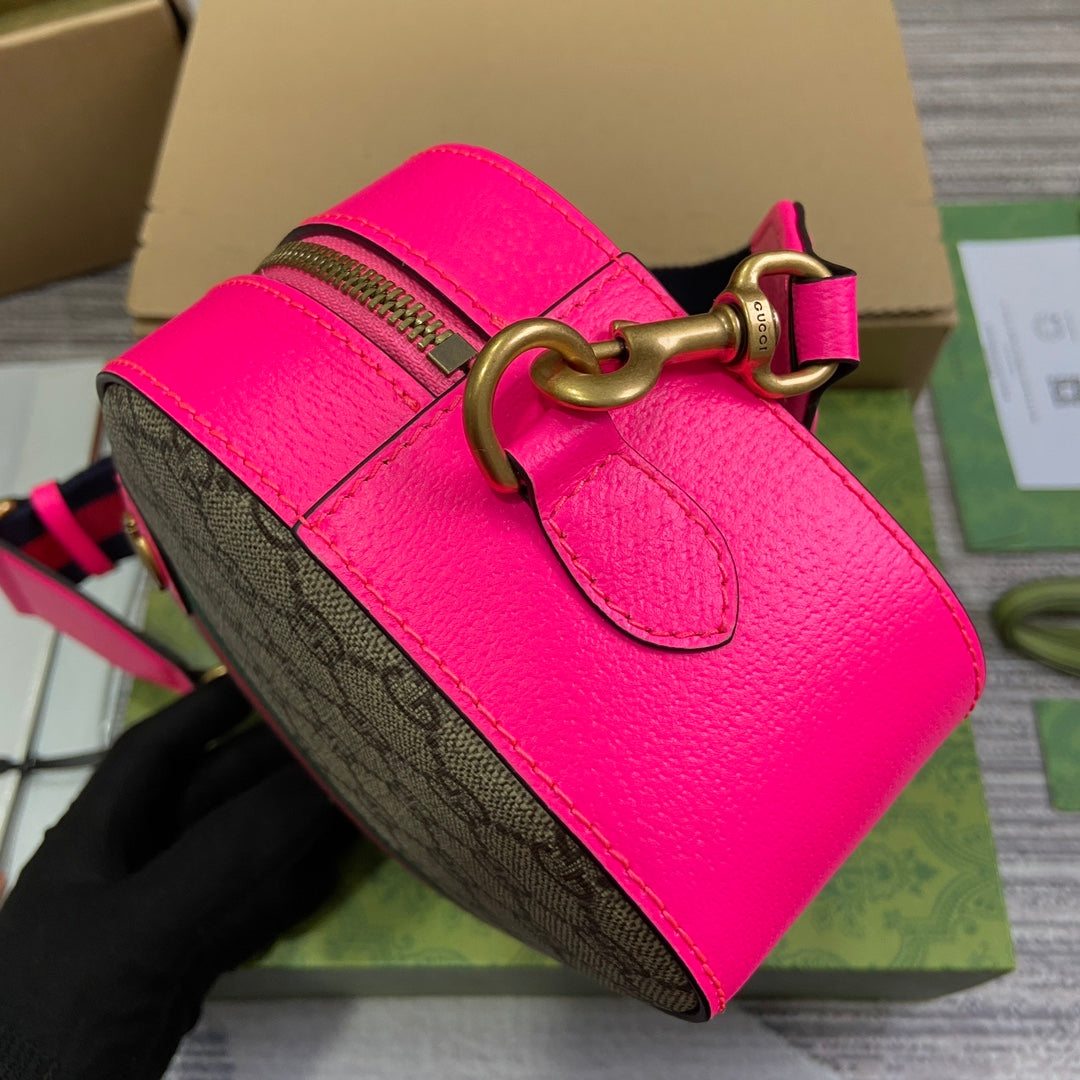 [In Stock] Luxury Designer Fluorescent Magenta Handbag - Original Craftsmanship, Real Photos, 23.9×15.2×6.9cm