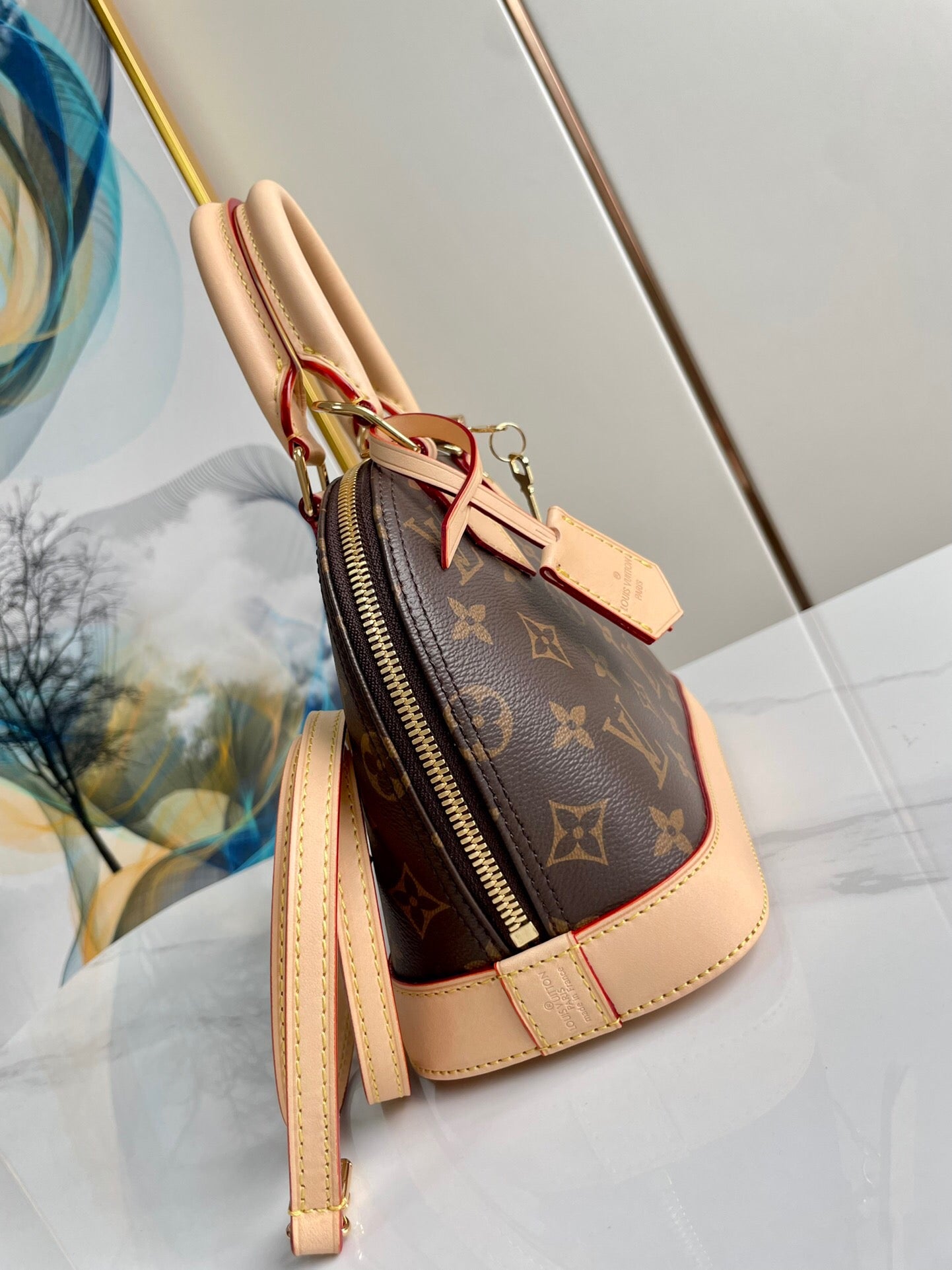 【Ultimate Original Leather】LV Alma BB Monogram Shell Bag 25×19×12cm Top-Quality Replica with Full Packaging | Real Photos