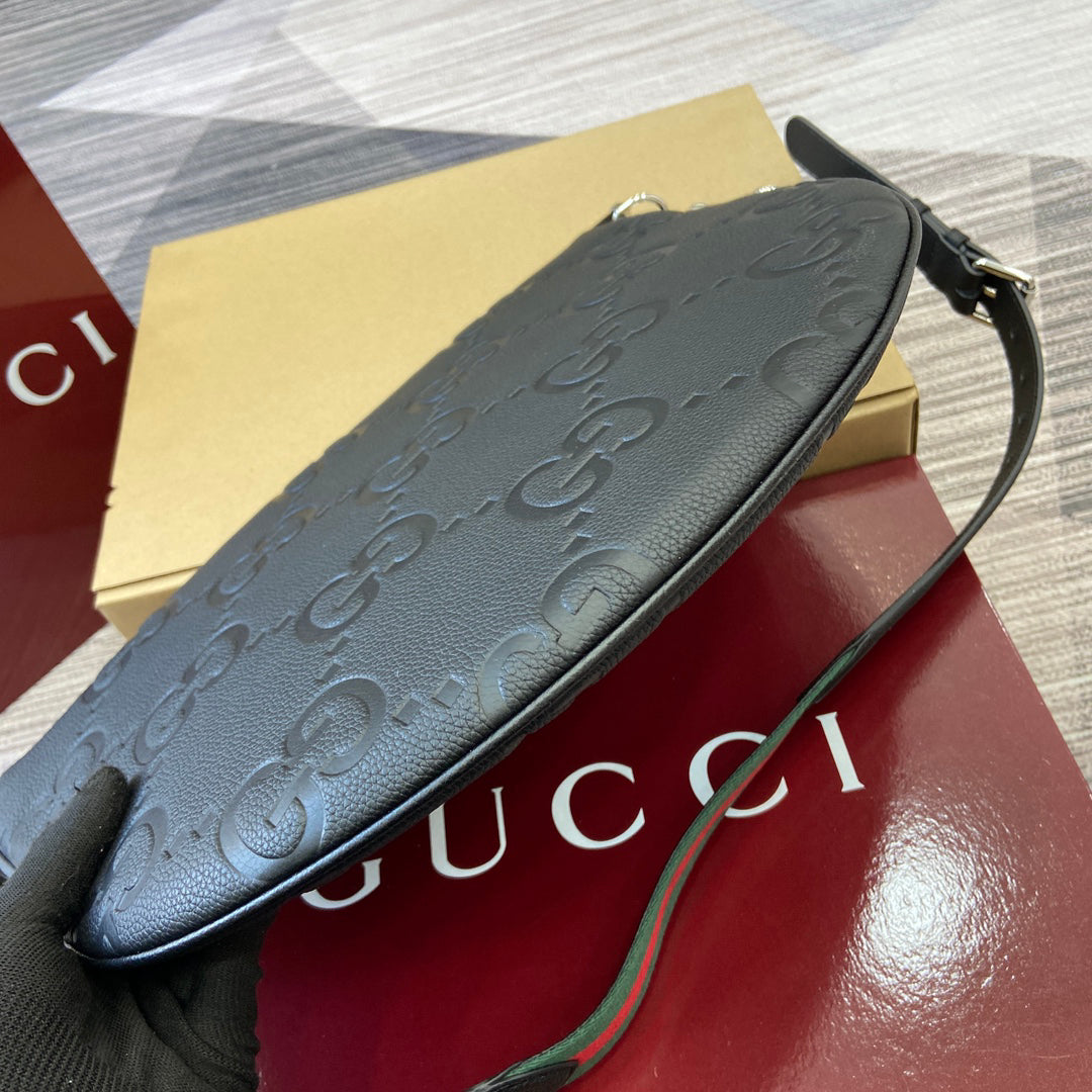 Gucci Body Double-Lock Shoulder Bag FW24 | Sabato De Sarno Redesign, Rosso Ancora Red Grain Leather, 40x31x3cm