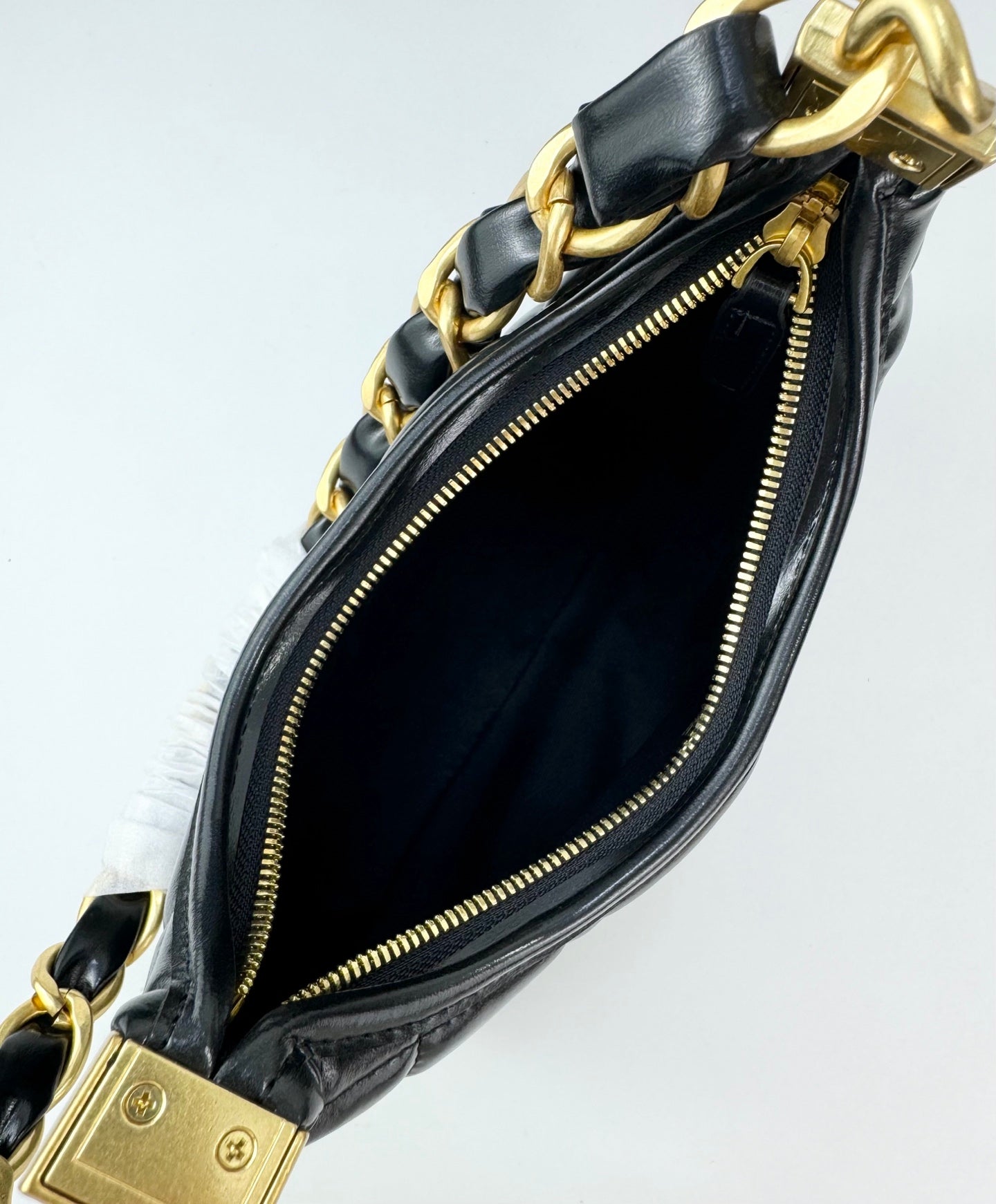 Chanel Sakura Pink Hobo Bag | 24K Gold Chunky Chain Strap | 22cm Lightweight Wax Leather Crossbody