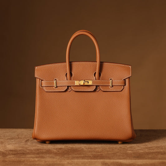 Hermès Birkin 25cm Gold Brown Gold Hardware | Original Togo Leather & European Craftsmanship  Exclusive Overstock