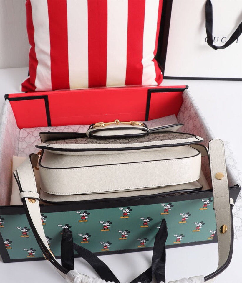 Gucci 1955 Vintage Saddle Bag - Natural Grain Leather, Timeless 25x18x8cm Design