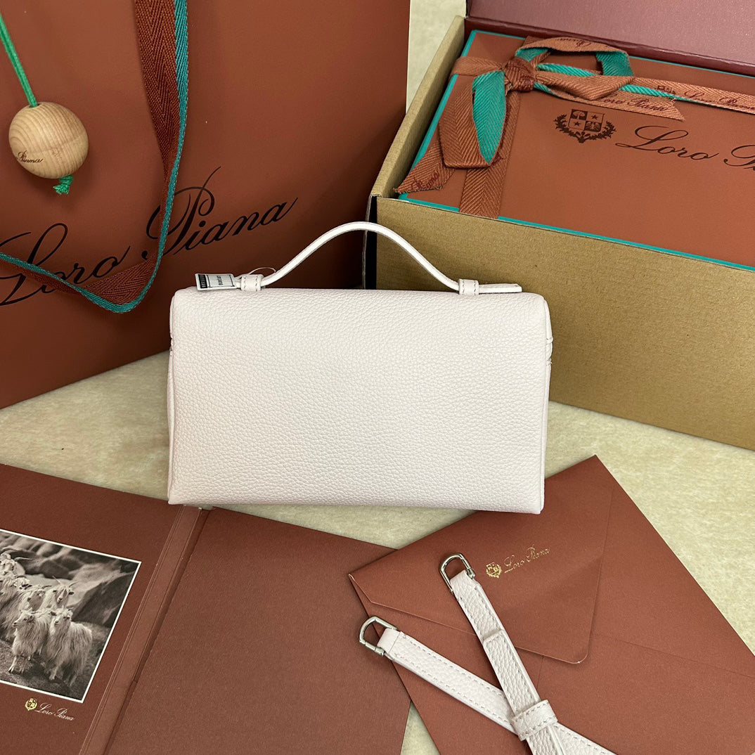 Extra cket L19 Light Peony Pink Calfskin Top Handle Bag - Detachable Strap, Dual Zipper, Lambskin Lining, Mini Crossbody