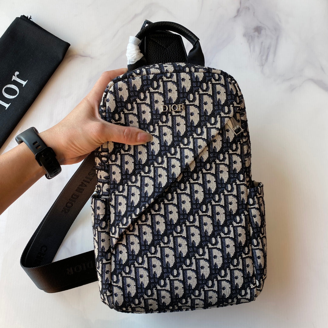 DIOR Men's Chest Bag Crossbody - Model 2062 (29×17×6.5cm) | Genuine Leather & Imported Fabric | Original Hardware