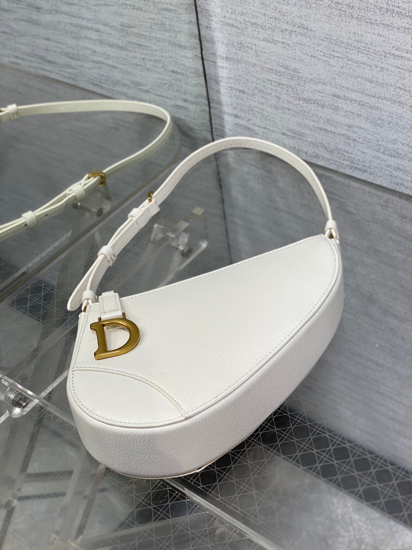 Dior 2024 SS Saddle Bag Underarm | Goatskin Mini Shoulder Bag | Signature Letter Hardware