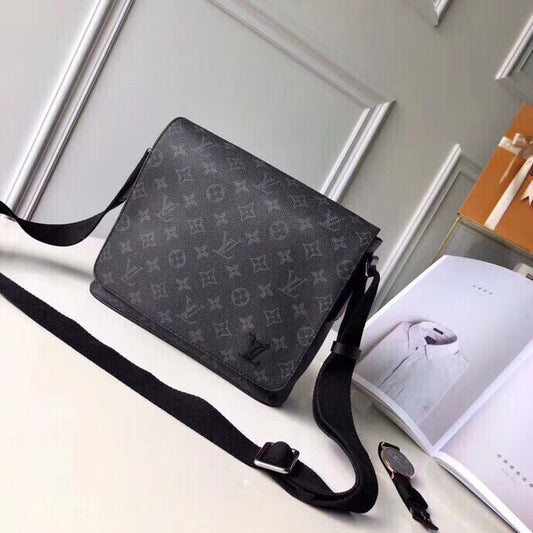 Top Original Men's Crossbody Bag Small 22x25x8cm Monogramme Eise Canvas Adjustable Strap Magnetic Closure (Full Packaging Included)