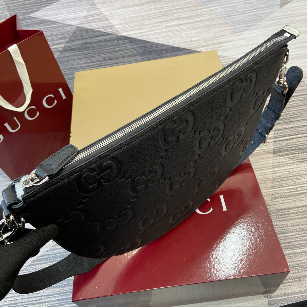 Gucci Body Double-Lock Shoulder Bag FW24 | Sabato De Sarno Redesign, Rosso Ancora Red Grain Leather, 40x31x3cm