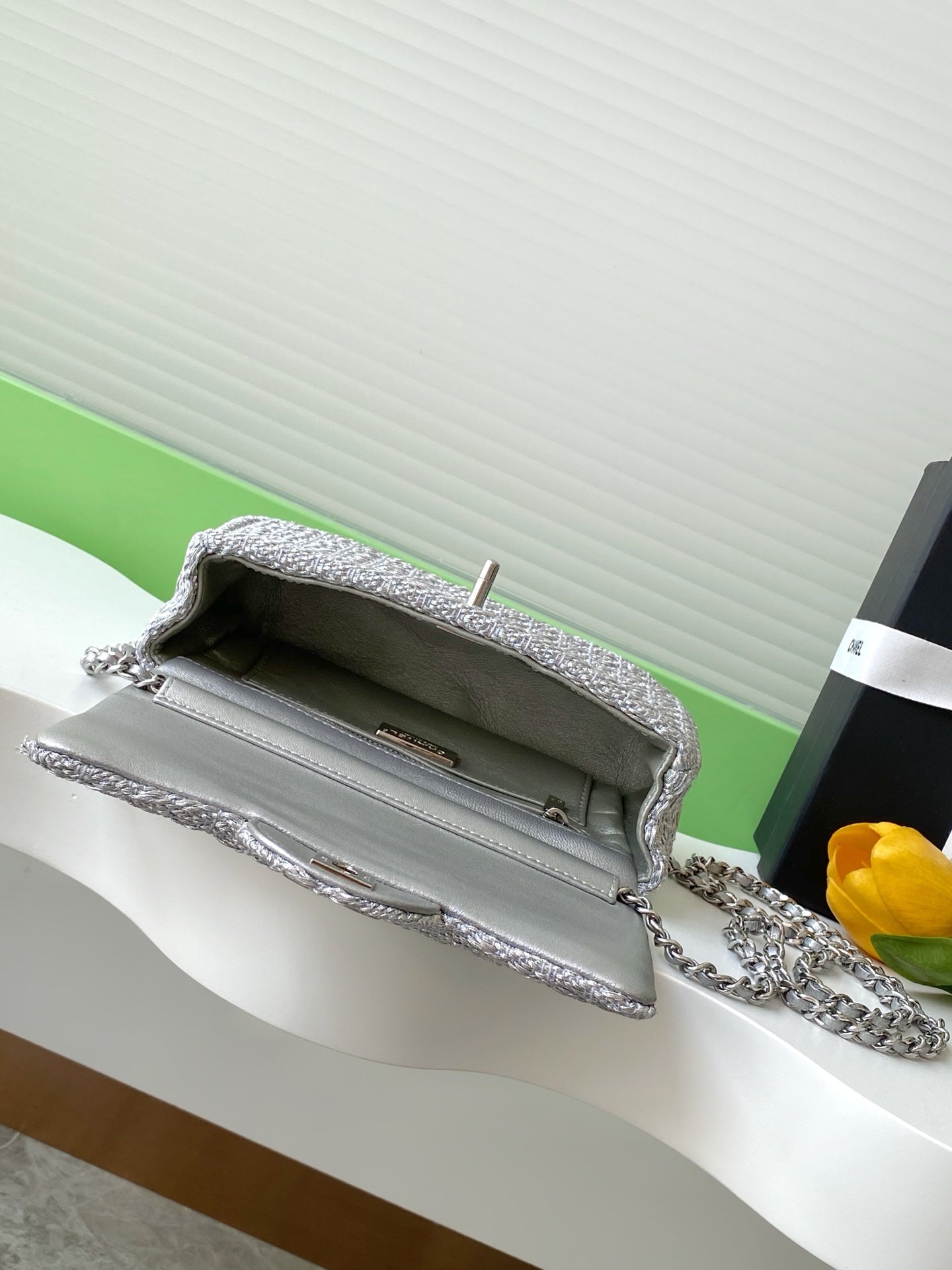Chanel 25S Silver-Thread Woven Artisan Bag | 1:1 Luxury Replica Collection | 12.5x20.5x6cm Limited Edition