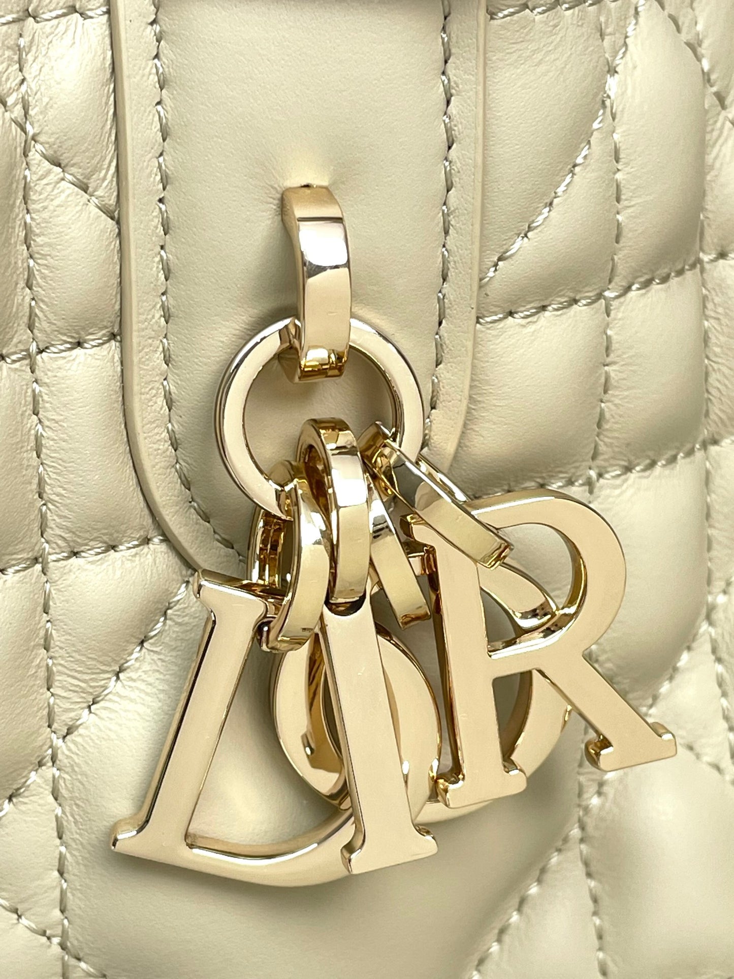 Dior Toujours Apricot Large Cannage Quilted Handbag | Imported Hardware | Small 23cm Tote Bag