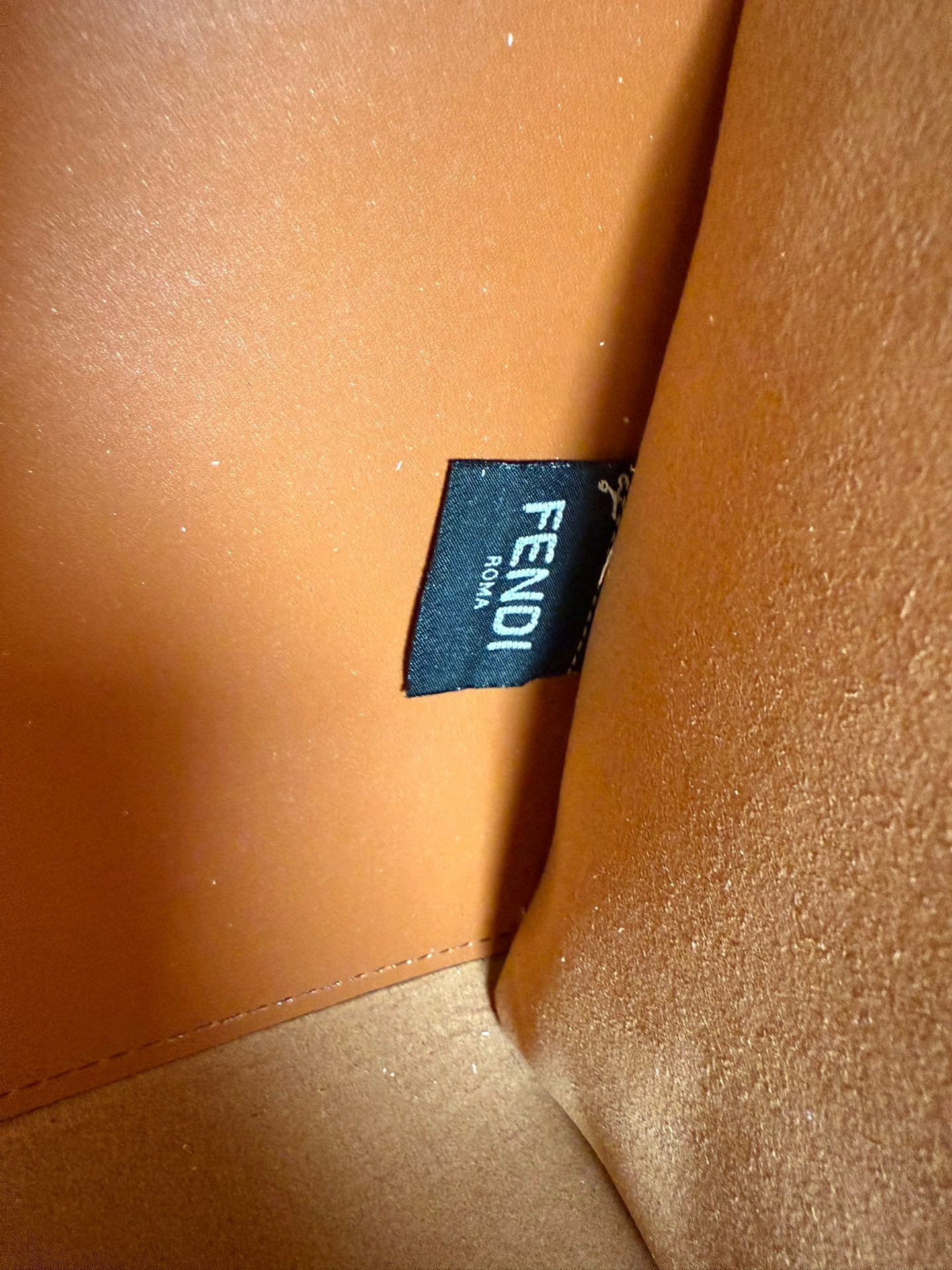 FENDI Sunshine Medium Brown Leather Tote Bag - Tortoiseshell Handles, Detachable Strap & Embossed Logo, Made in Italy