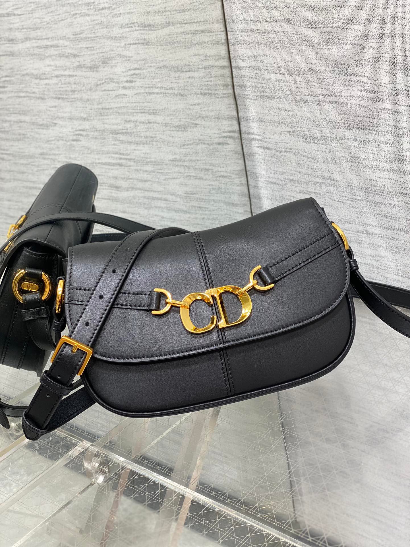 【New Arrival】Dior Besace Black/Oblique Crossbody Bag | Gold-Tone CD Logo Clasp | 24cm Soft Luxury Tote