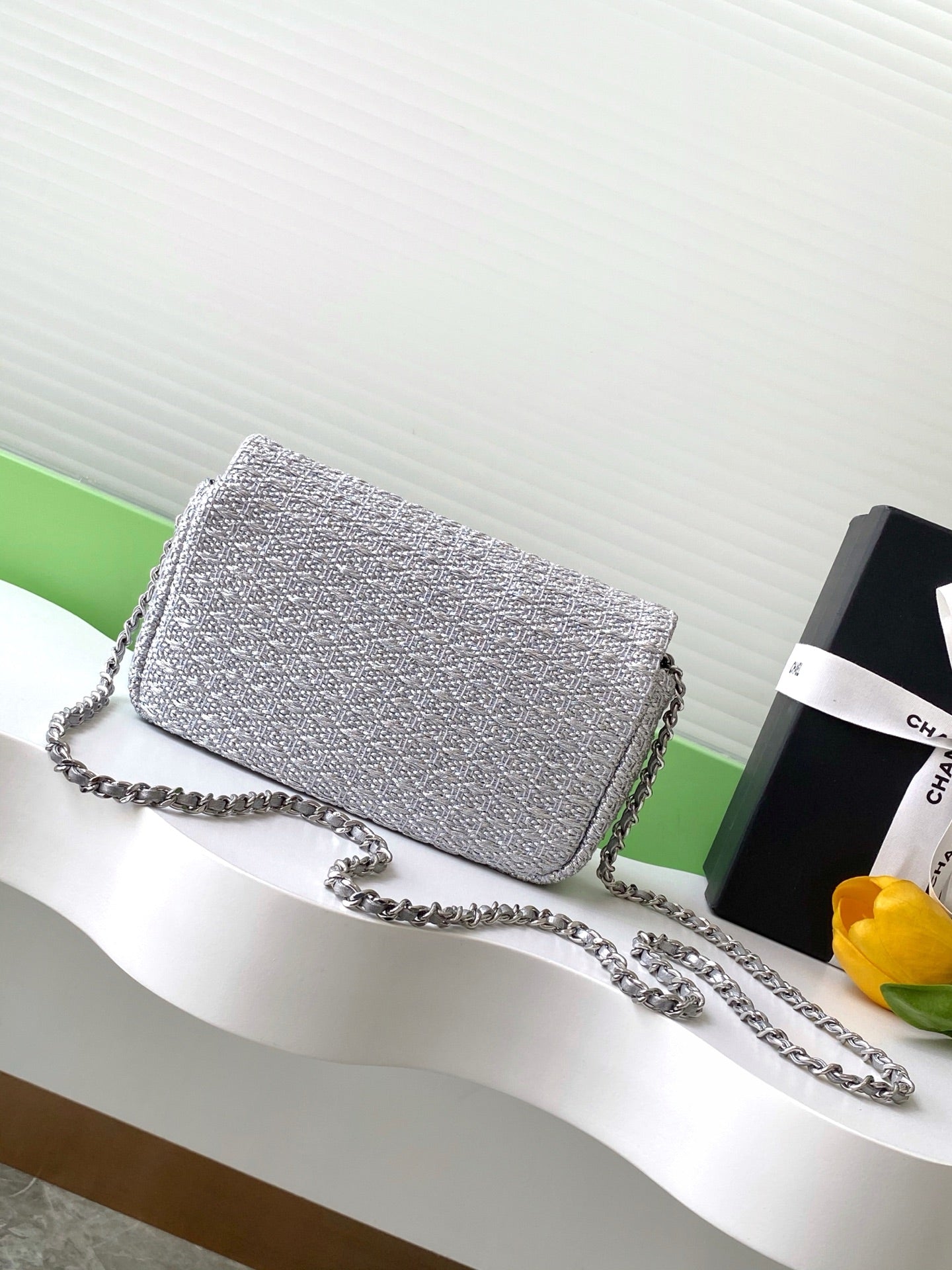 Chanel 25S Silver-Thread Woven Artisan Bag | 1:1 Luxury Replica Collection | 12.5x20.5x6cm Limited Edition