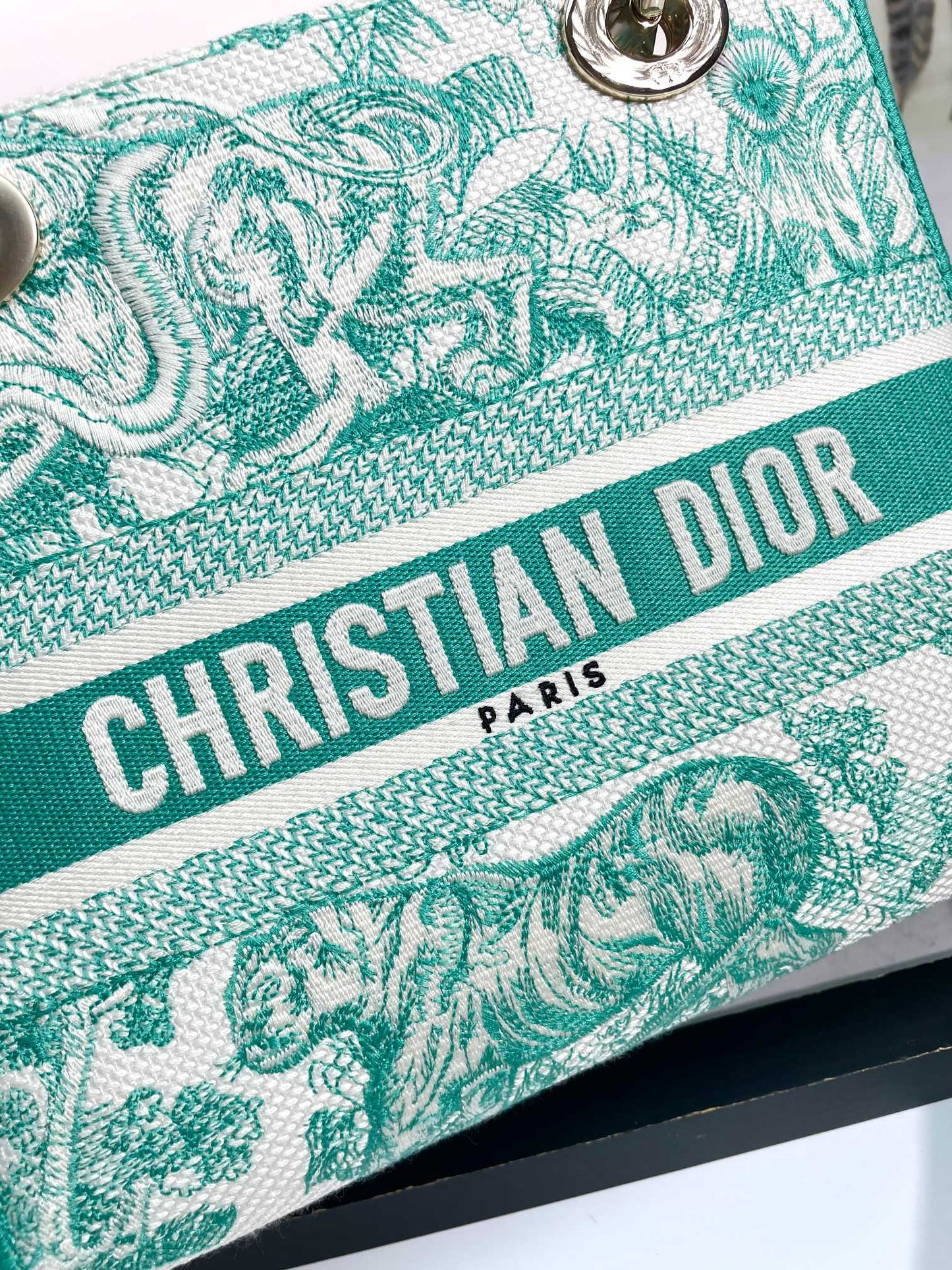 Dior Lady D-LITE Jungle Tiger Embroidery Bag - Pietro Ruffo Limited Edition with Magnetic Detachable Strap & D.I.O.R. Charms (Medium 24cm Collector's Piece)