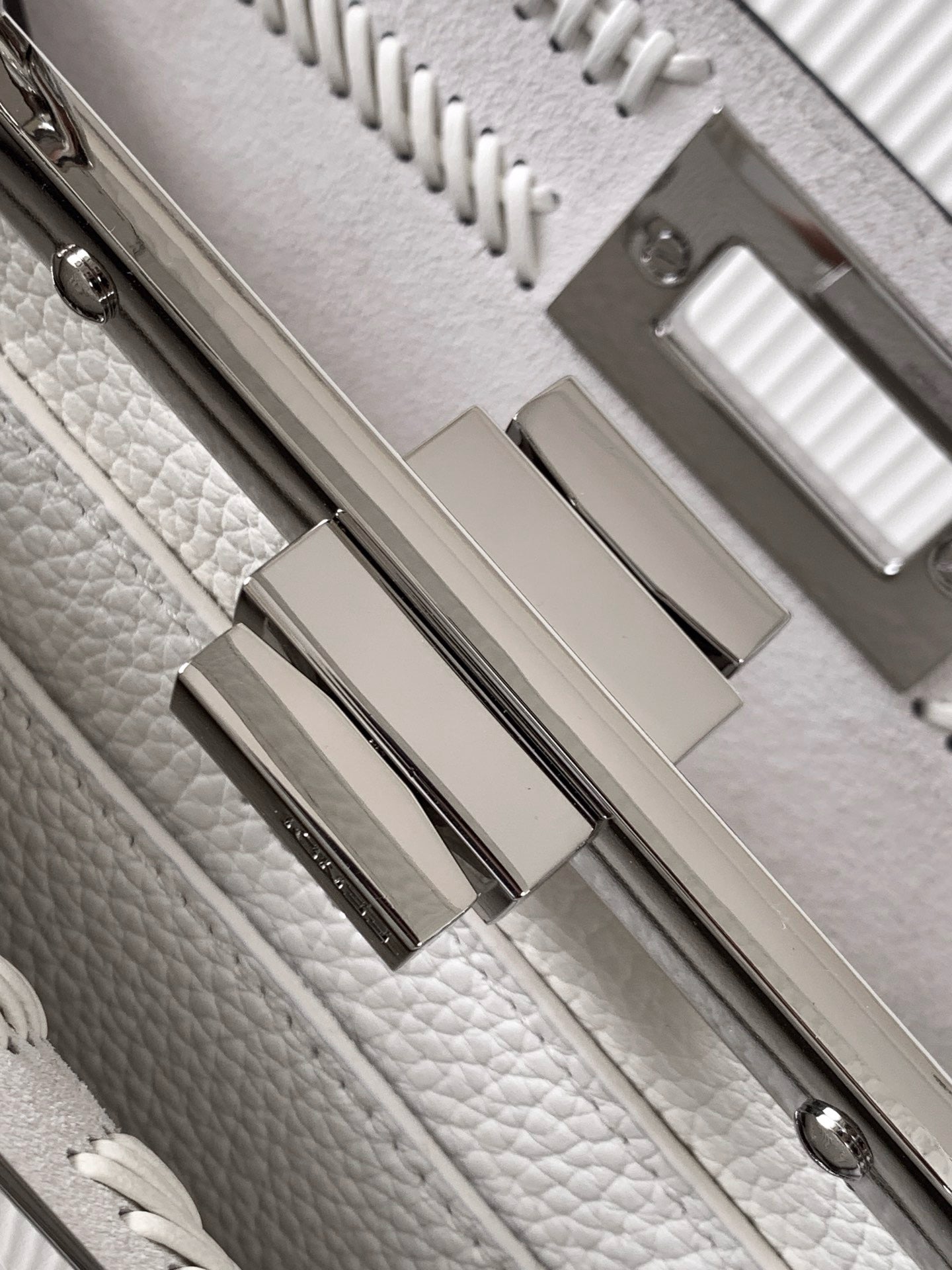 Fendi Peekaboo ISeeU Small Bag - White Cuoio Romano Calfskin | Handwoven FF Motif | Adjustable Strap