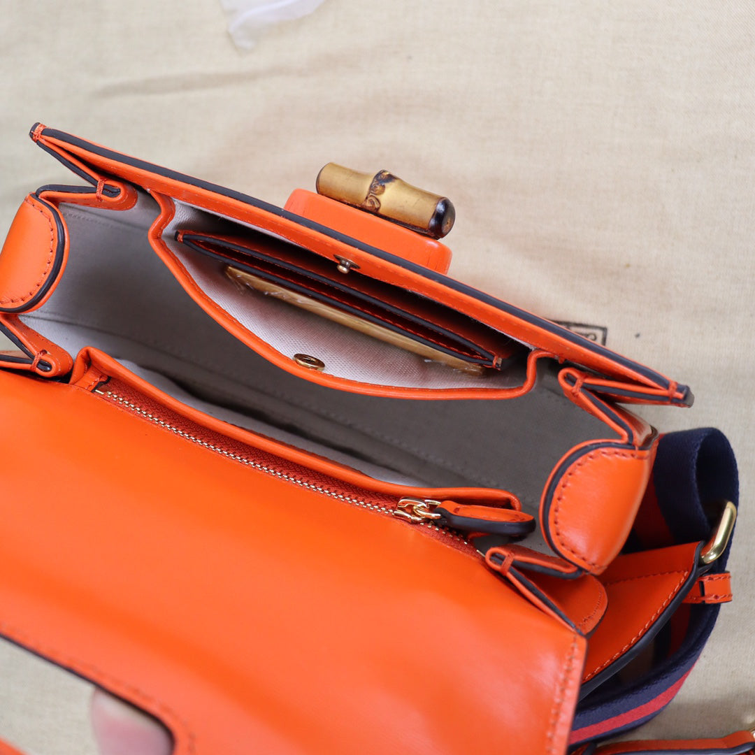 Gucci 100th Anniversary Bamboo Bag | Double Adjustable Straps, Premium Leather, 21x15x7cm