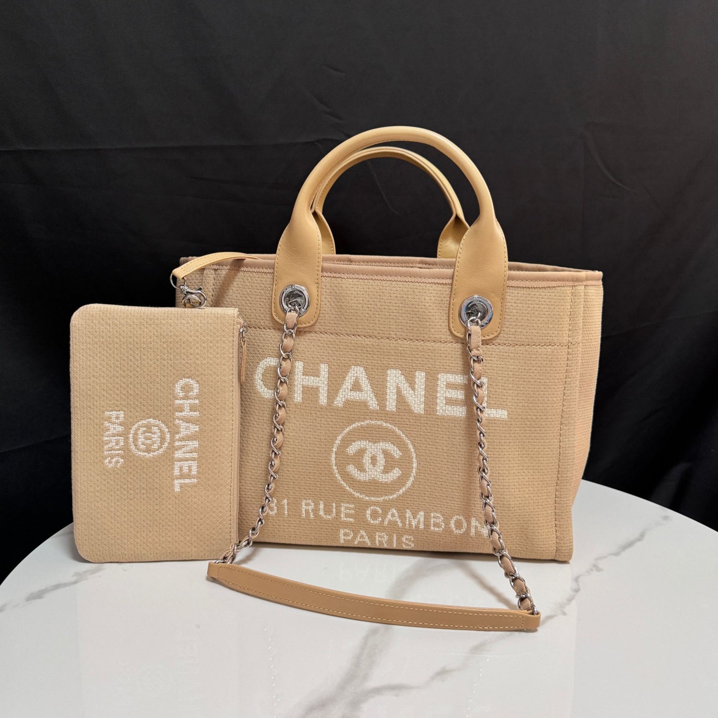 Chanel Seasonal Canvas Shopper Tote | Lightweight Large Beach Bag for Travel & Daily Use