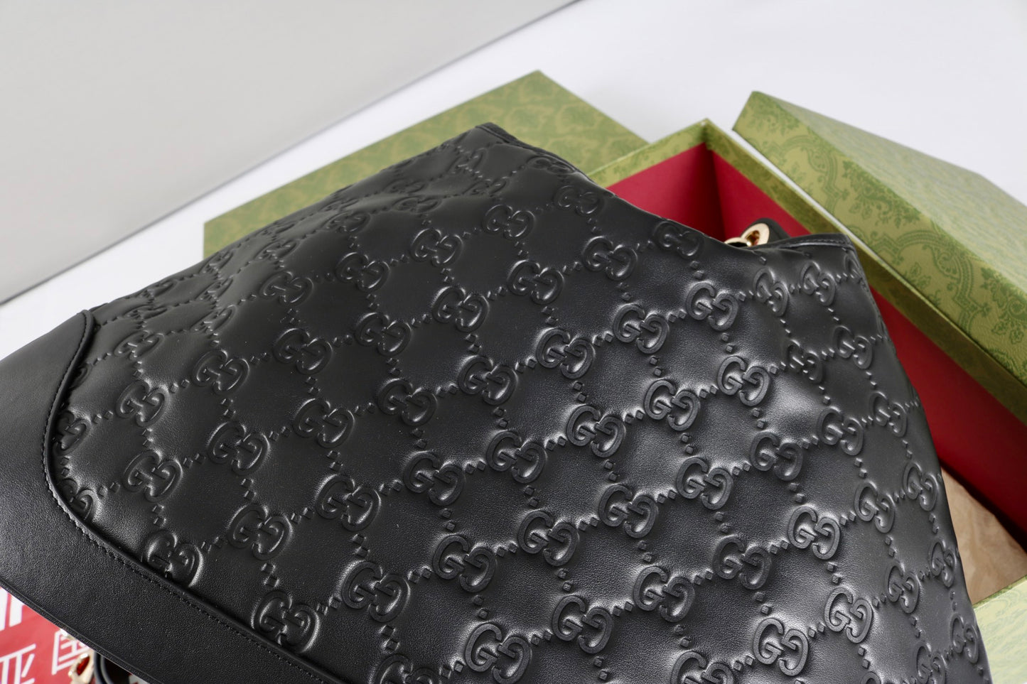 Gucci Body Double Lock Vintage Shoulder Bag｜Ankara Red GG Embossed Leather, 1950s Archival Design