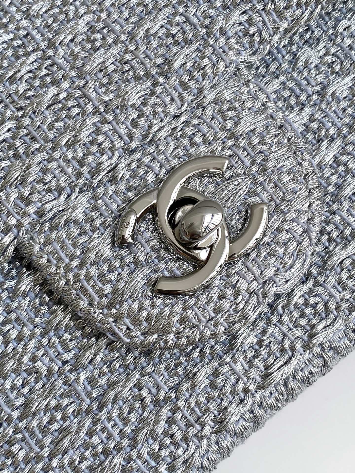 Chanel 25S Silver-Thread Woven Artisan Bag | 1:1 Luxury Replica Collection | 12.5x20.5x6cm Limited Edition