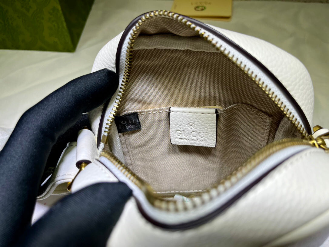 GUCCI Men's Vintage Logo Print Crossbody Bag | Textured Leather Mini Document Holder | 1980s Inspired