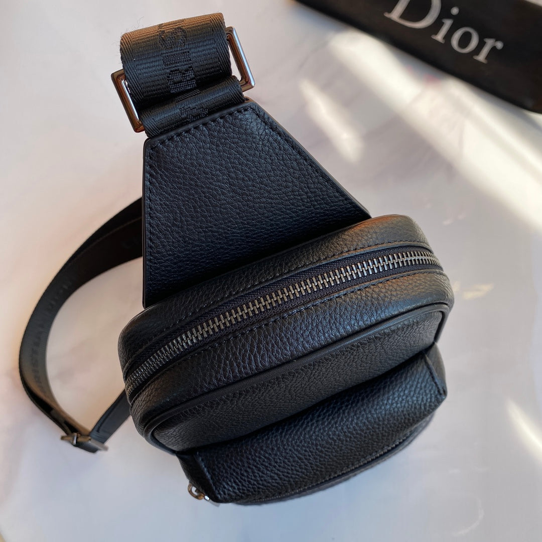DIOR Rider 2.0 Waist Bag | Beige/Black Oblique Print, Grain Calf Leather & Tech Fabric, Adjustable Strap