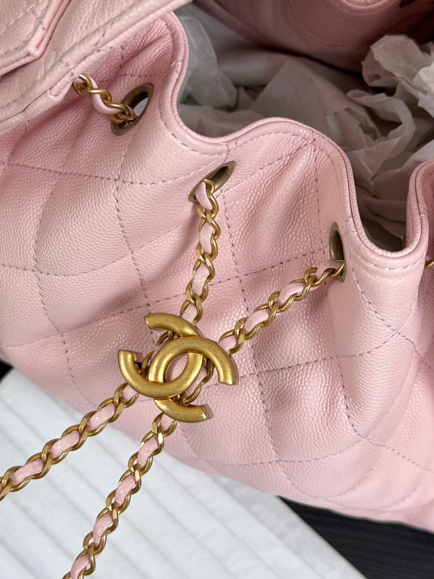 [Season's Hottest] Adjustable Chain Genuine Leather HOBO Bucket Bag - 25C In Stock, Large Capacity Travel Crossbody 30*26*14cm