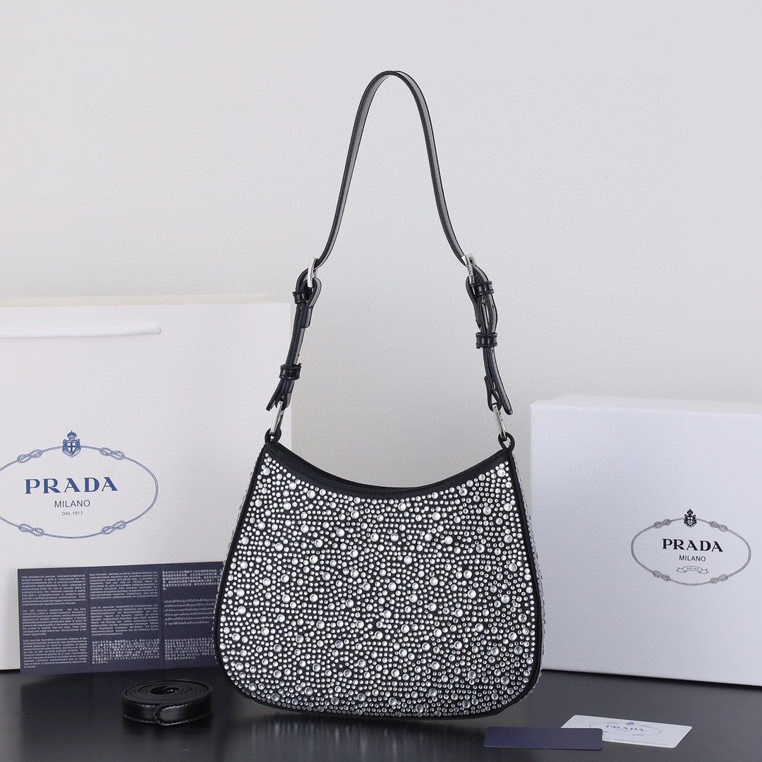 ADA SS21 New Arrival Full Crystal-Embedded Glittering Hobo Bag 22×18×5cm | Bling Night Party Statement Purse