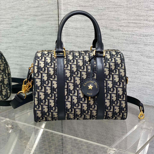 Groove 25 Mini Boston Bag｜Classic Blue Oblique Monogram｜Convertible Top Handle & Crossbody