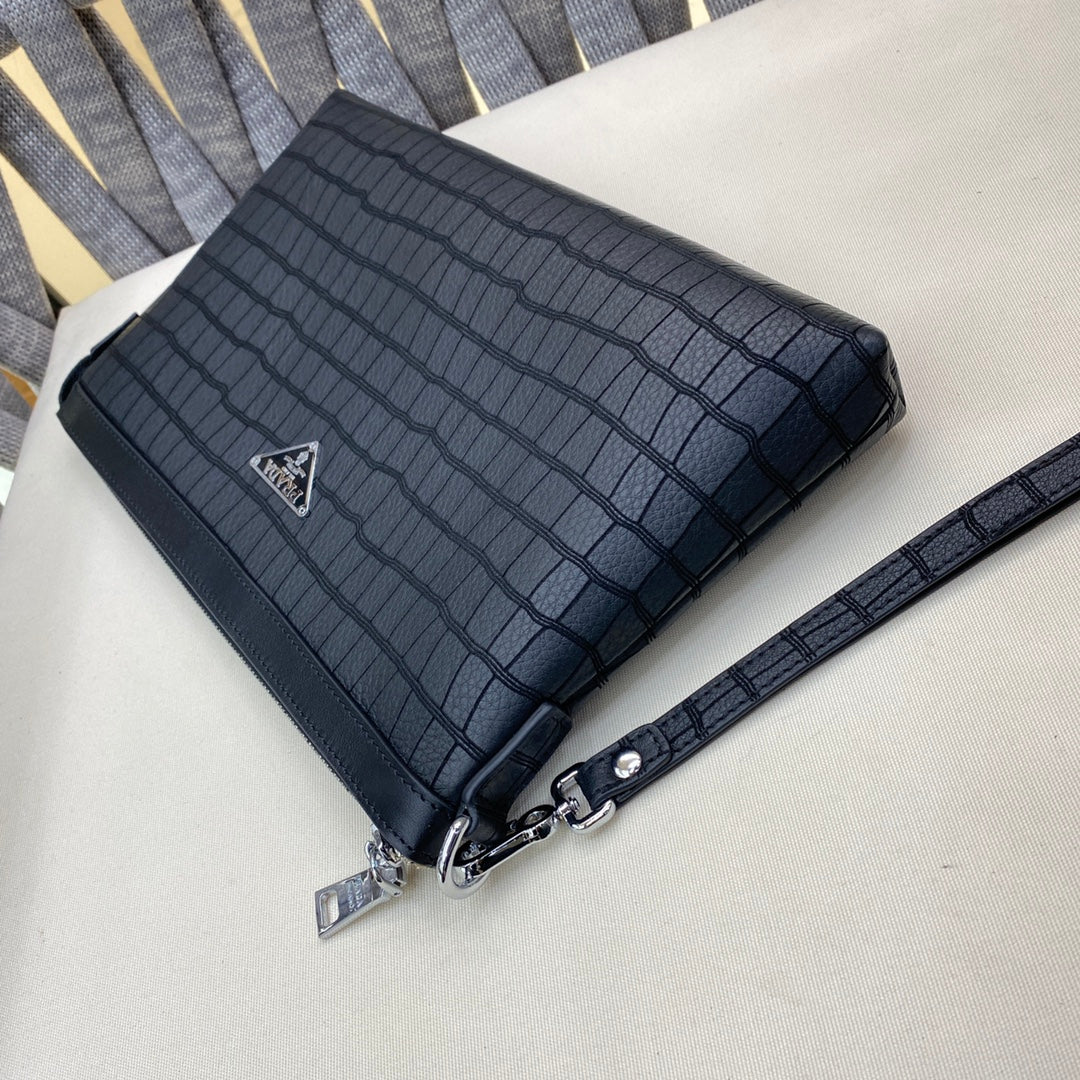 💰 Luxury Genuine Leather Clutch Bag - Premium Lining & Craftsmanship | 29cm Designer Envelope Bag | Black Gift Box