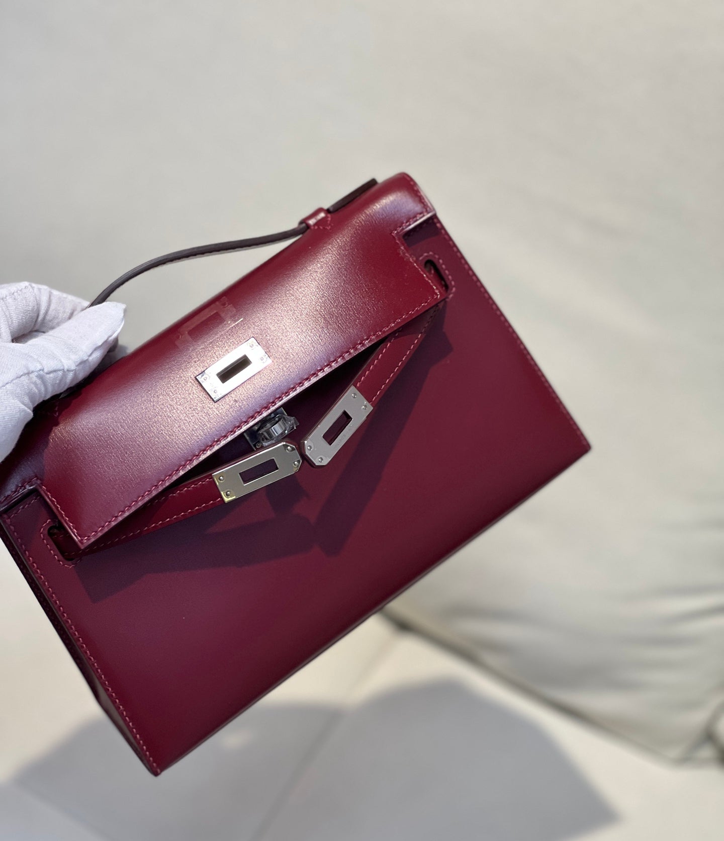 Hermès Kelly 1st Generation Box Calfskin Bag | Classic Red with Silver Hardware